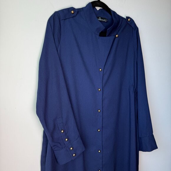 Tuckernuck Shirt Dress Pomander Place NWOT Anderson Midi Admiral Blue XL Preppy - Picture 6 of 11